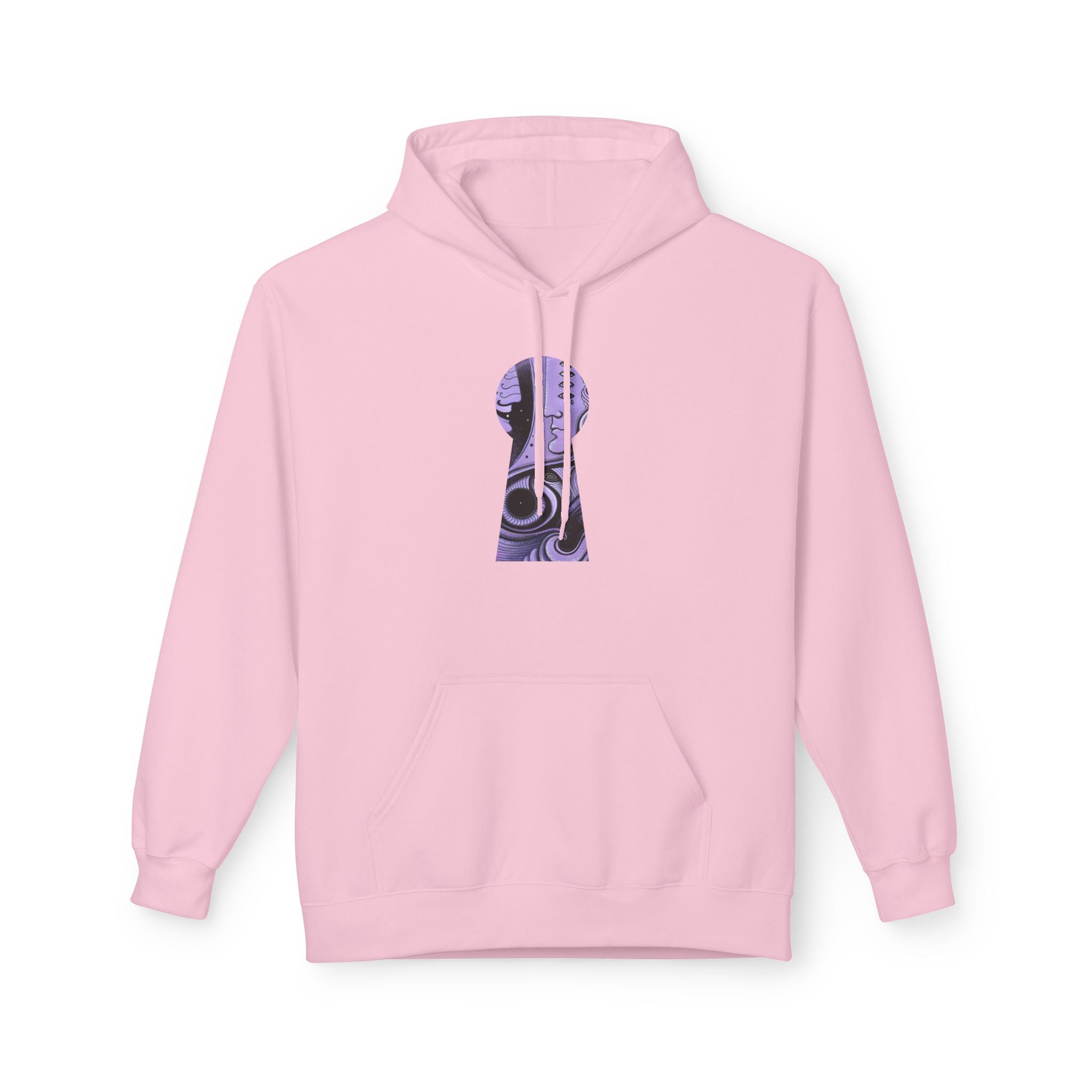 Purple Psychedelic Guitar Art Hoodie | Keyhole Front, Circular Back Design