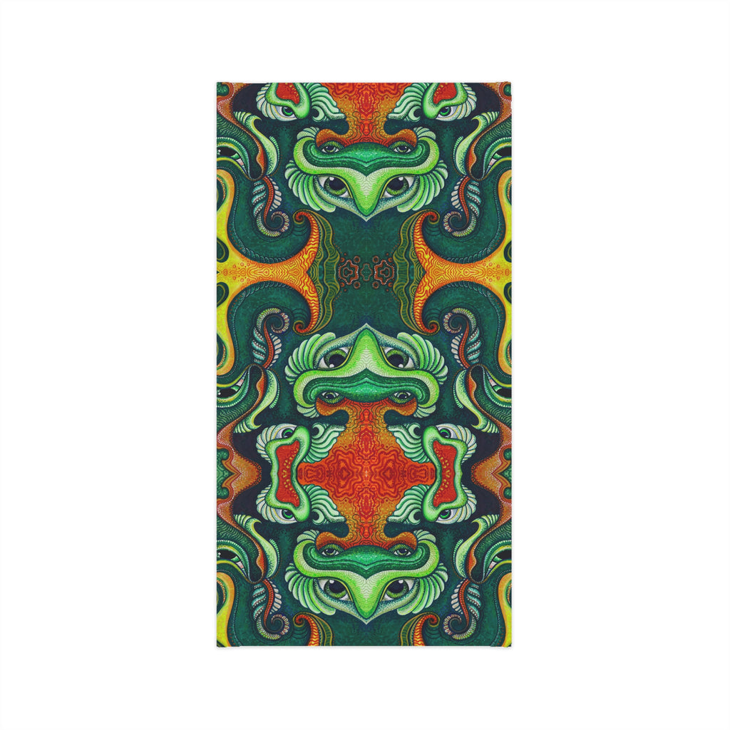 Psychedelic Green Masked Pattern Lightweight Neck Gaiter #ph97424