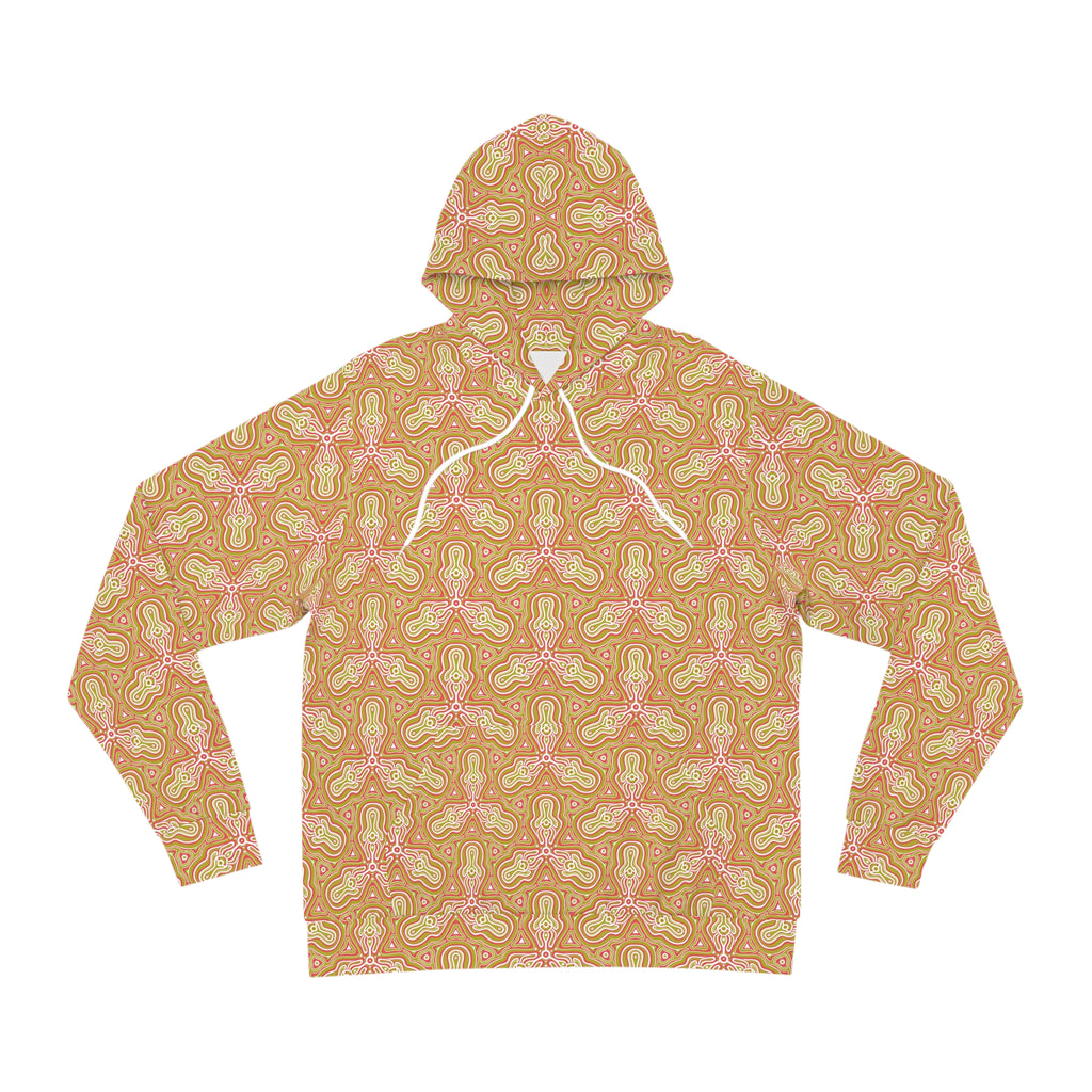 Retro Floral All-Over-Print Hoodie — Peach Paisley Pattern, Boho Casual Pullover #h700757