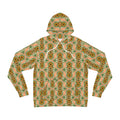 Retro Floral Pattern Hoodie — Green Orange All-Over Print Fashion Hoodie #g000635