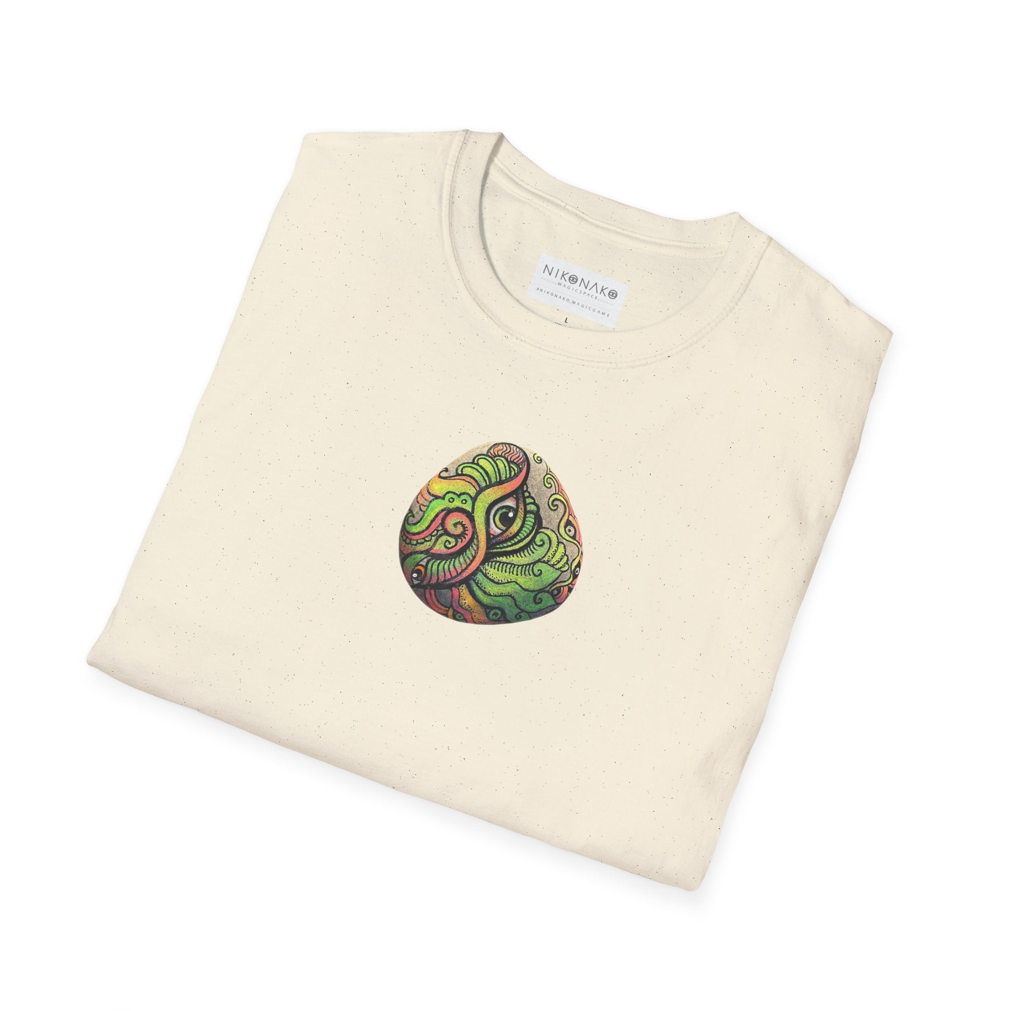 Psychedelic Green Mandala T-Shirt — Abstract Tribal Circle Art Tee #h84210