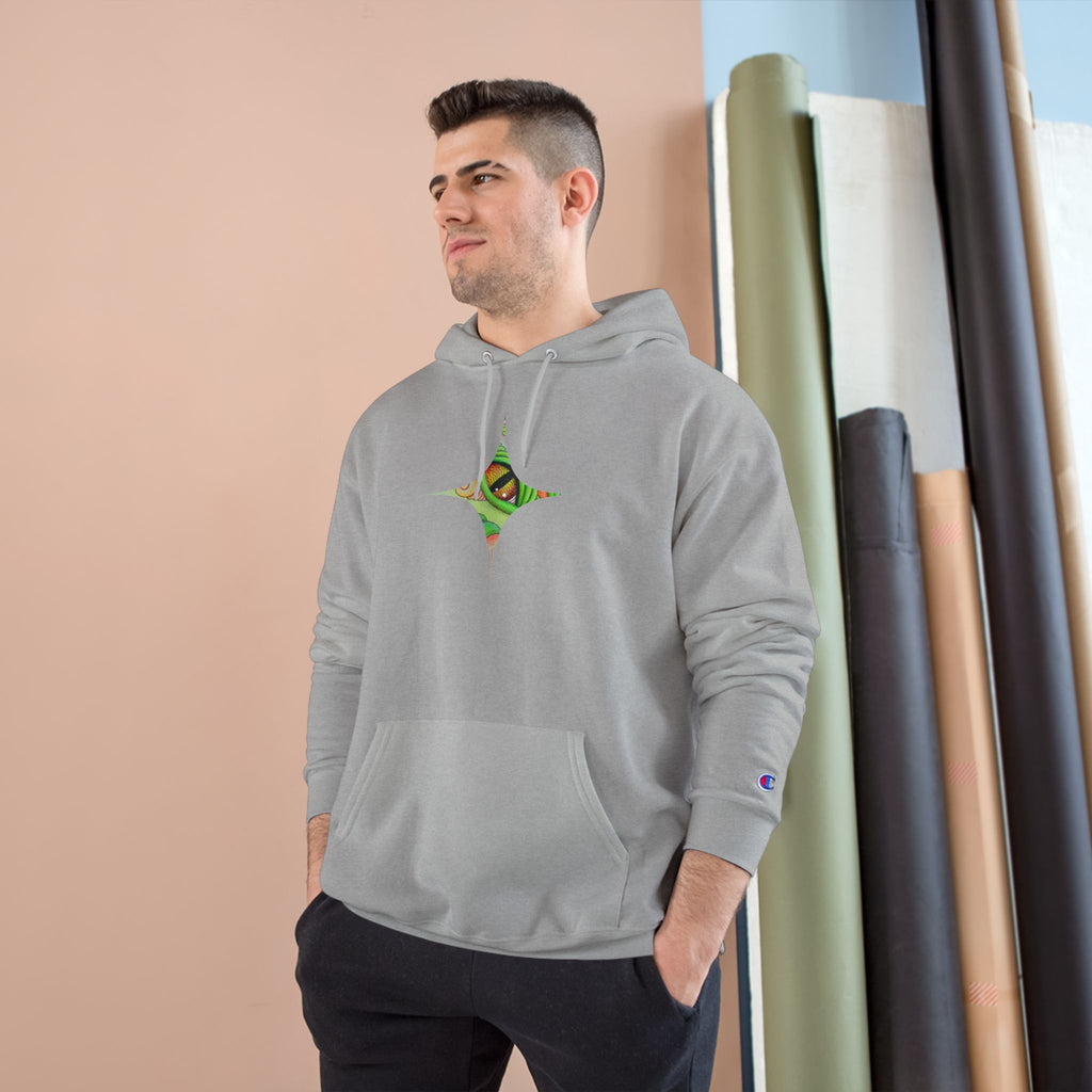 Hoodie — Psychedelic Green Eye Triangle Champion Hoodie #g86478