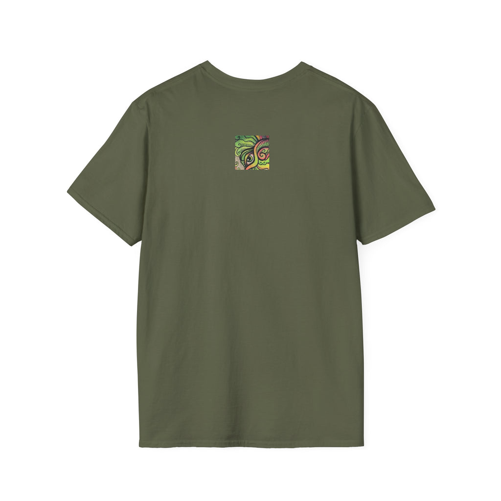 Psychedelic Green Mandala T-Shirt — Abstract Tribal Circle Art Tee #h84210