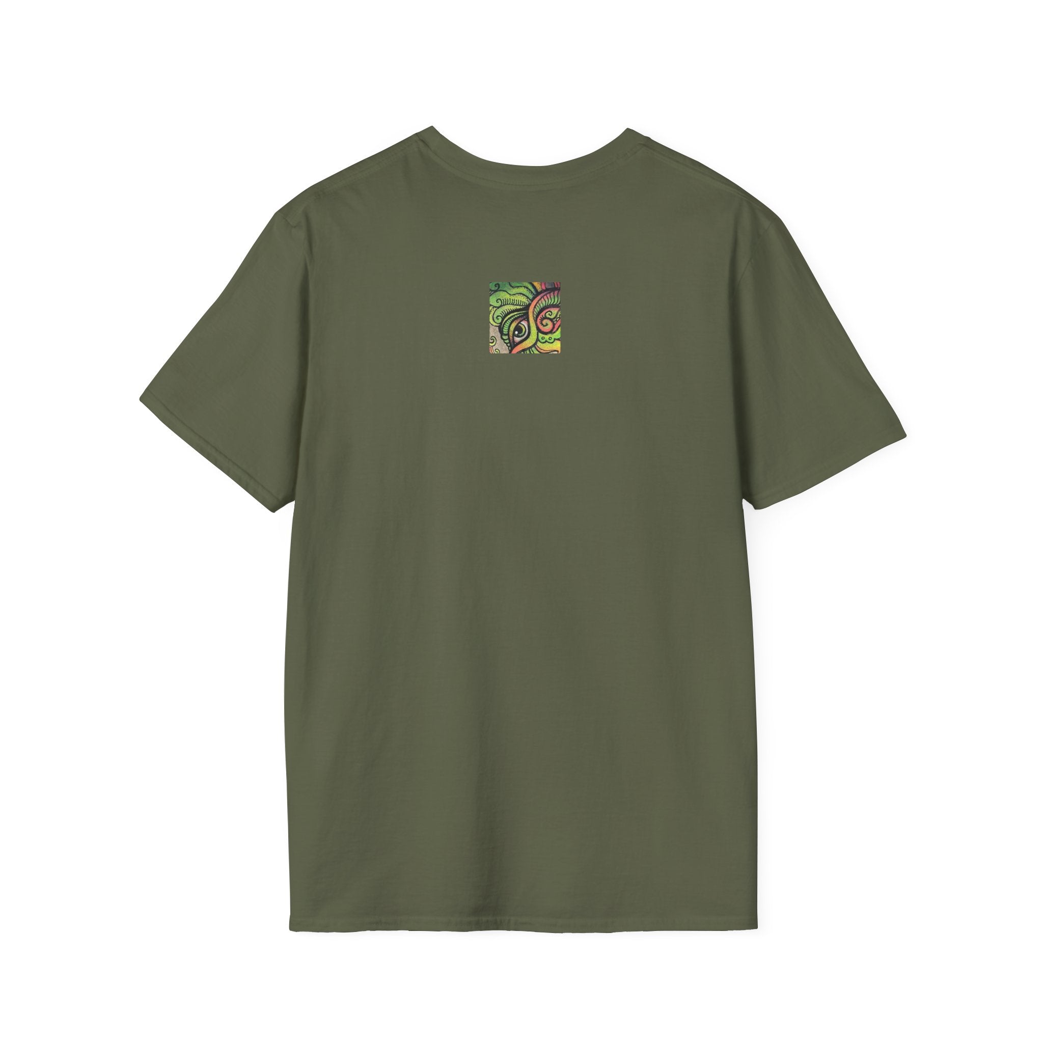 Psychedelic Green Mandala T-Shirt — Abstract Tribal Circle Art Tee #h84210