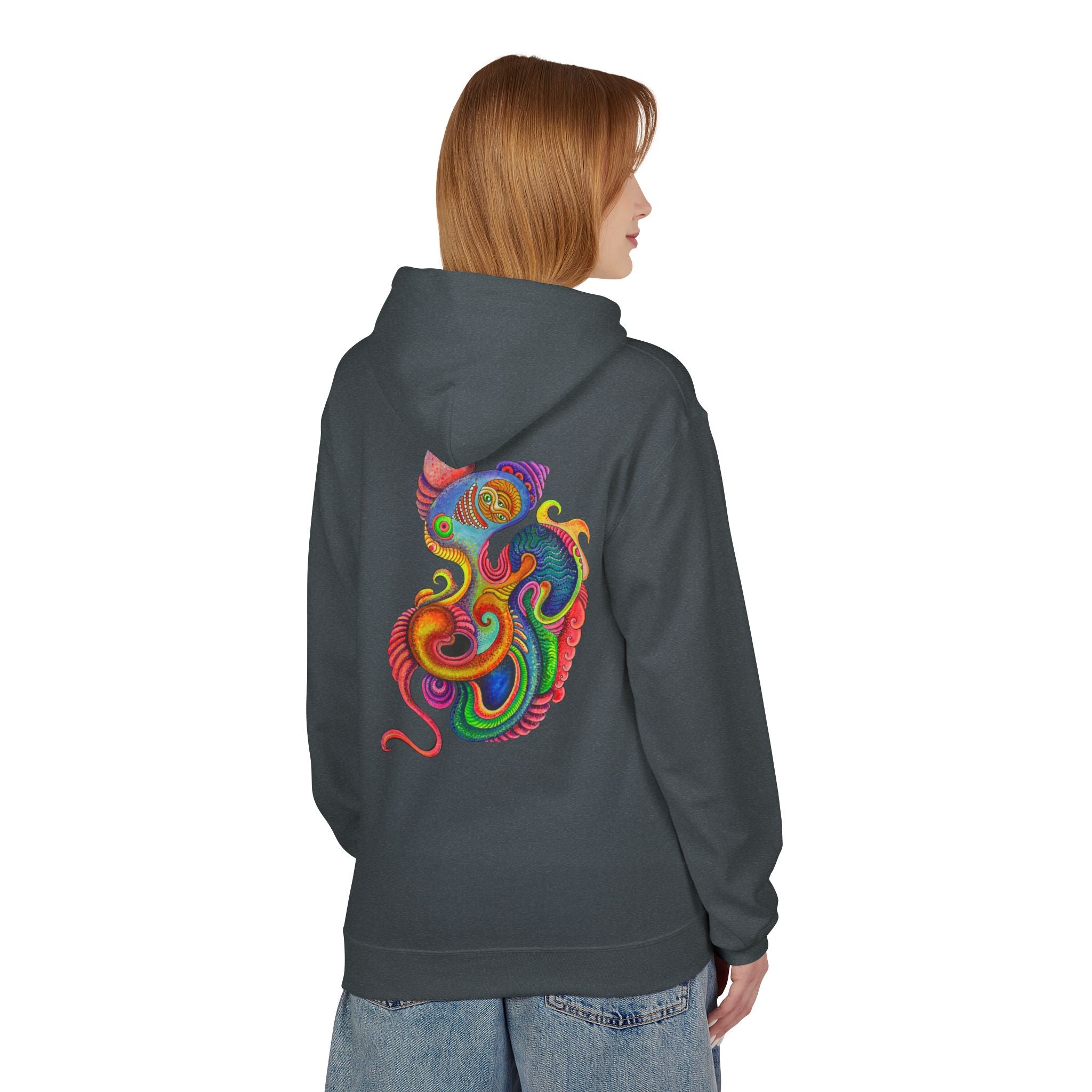 Psychedelic Abstract Snake Hoodie — Colorful Surreal Art Pullover #ggd76467