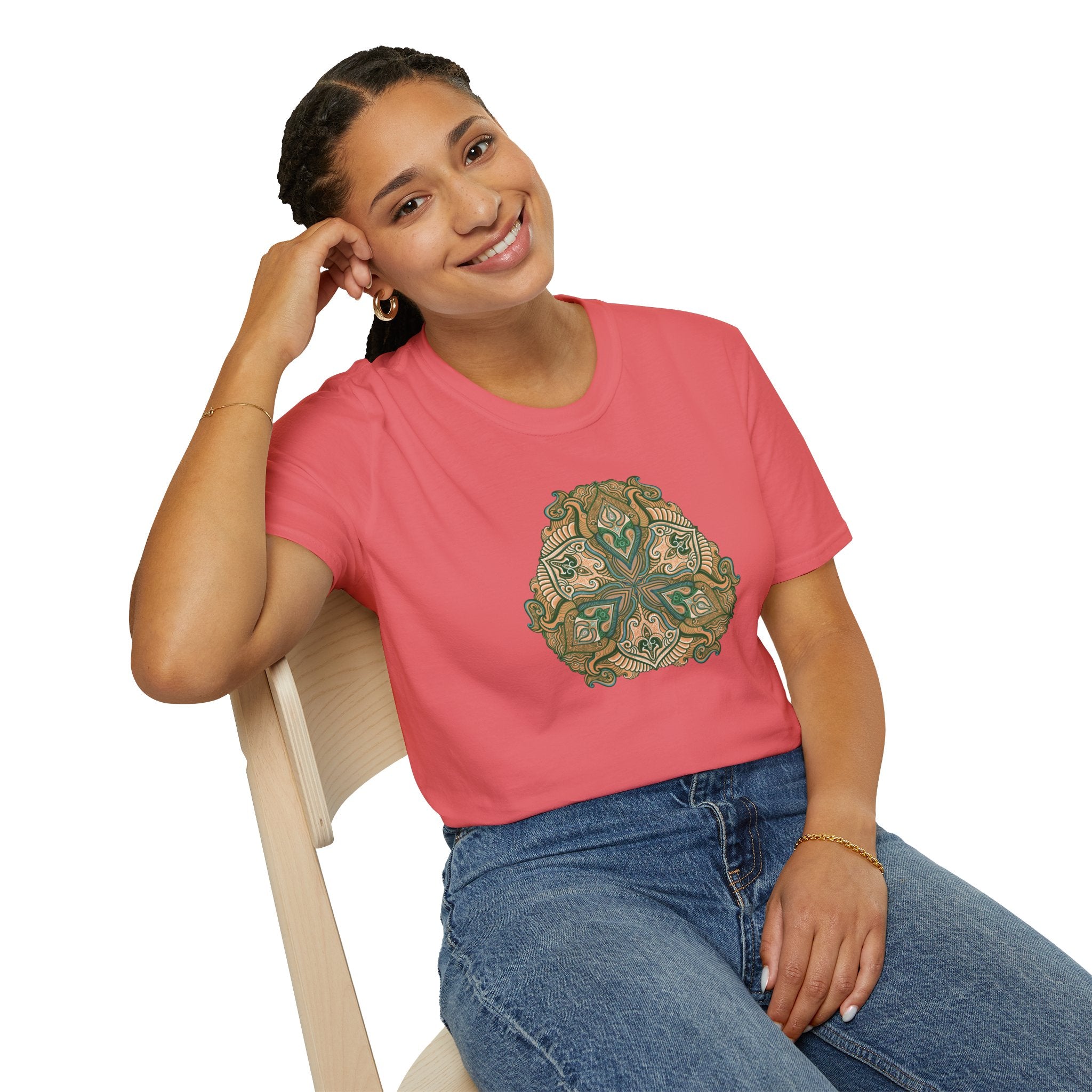 Green Celtic Knot Mandala T-Shirt | Floral Shamrock Pattern