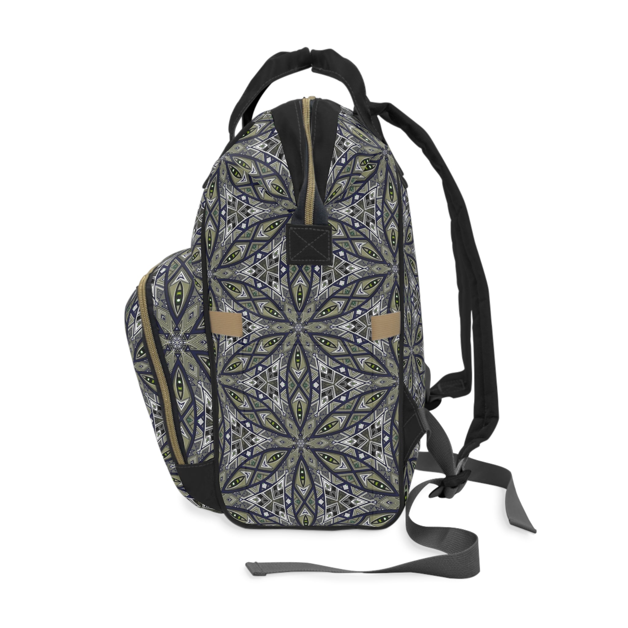 Diaper Backpack — Stylish Multifunctional Baby Bag with Geometric Mandala Print #jbd88240