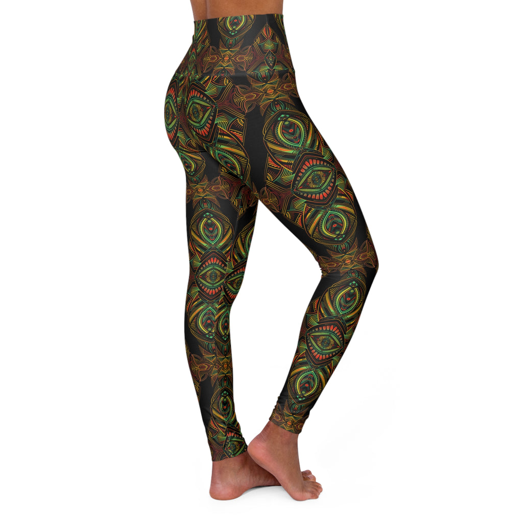 Mystic Eye High-Waisted Yoga Leggings — Boho Spiritual Print for Studio & Everyday #yl43