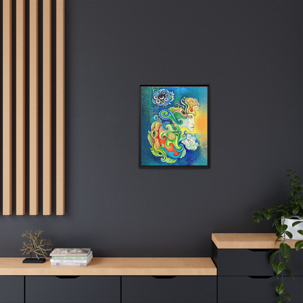 Framed Abstract Mermaid Art Print — Colorful Psychedelic Canvas #iyt88433