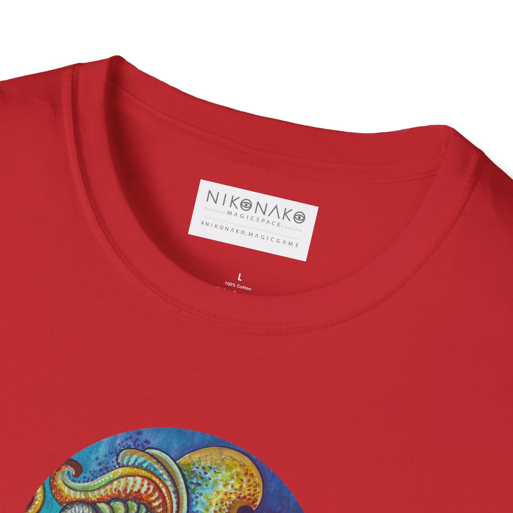 Psychedelic Keyhole T-Shirt — Colorful Swirl Art Tee #tsc8765
