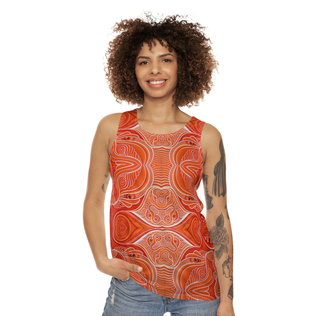 Red Earth Mandala Tank — All-Over-Print Tribal Geometric Tank Top #kv774422