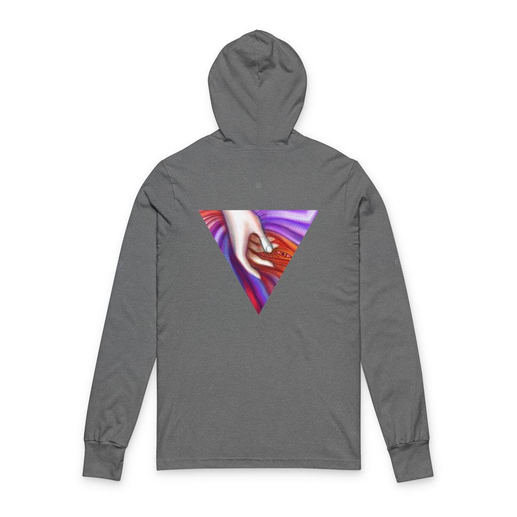 Hooded Long Sleeve Tee — Triangular Abstract Hand Graphic #dhe23876