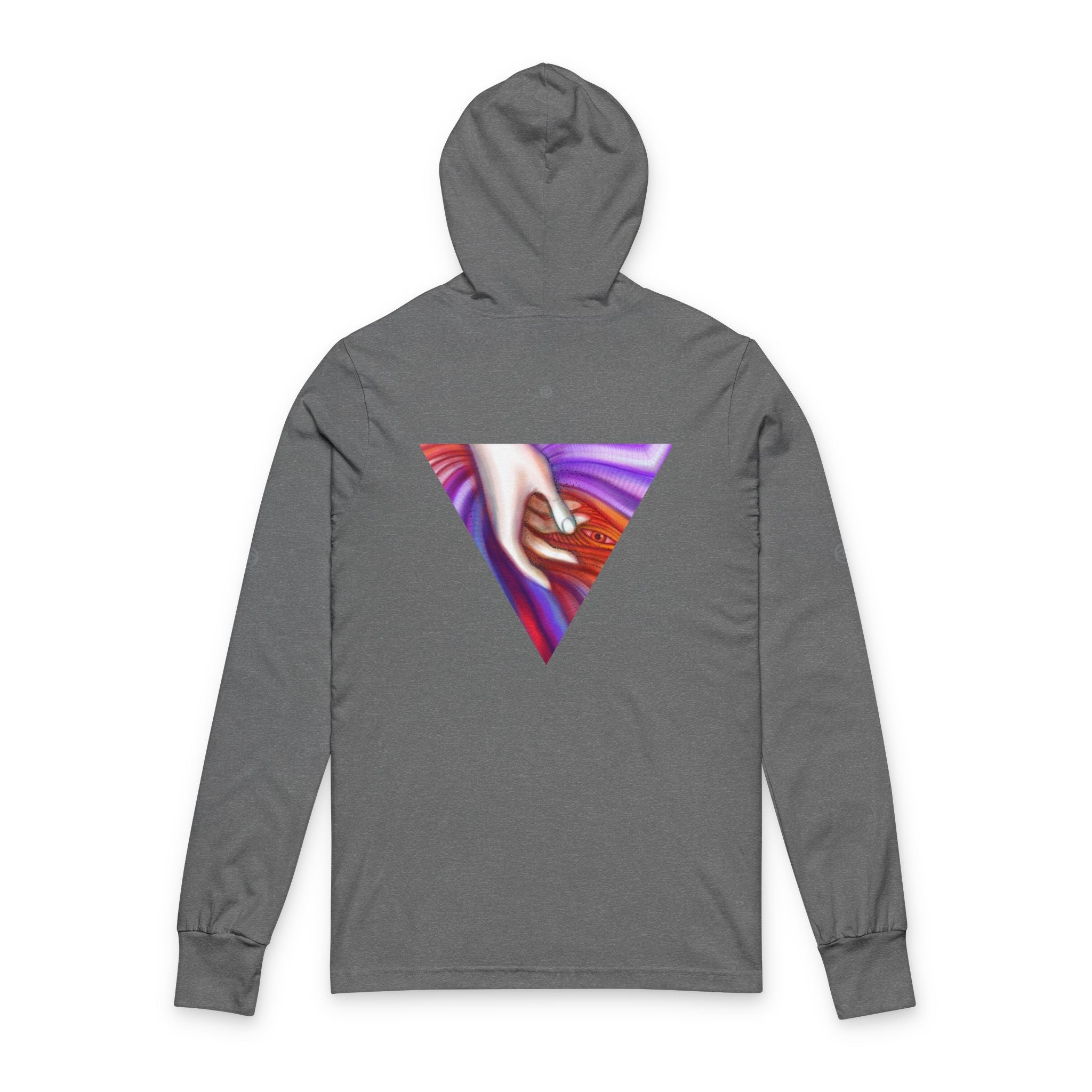 Hooded Long Sleeve Tee — Triangular Abstract Hand Graphic #dhe23876