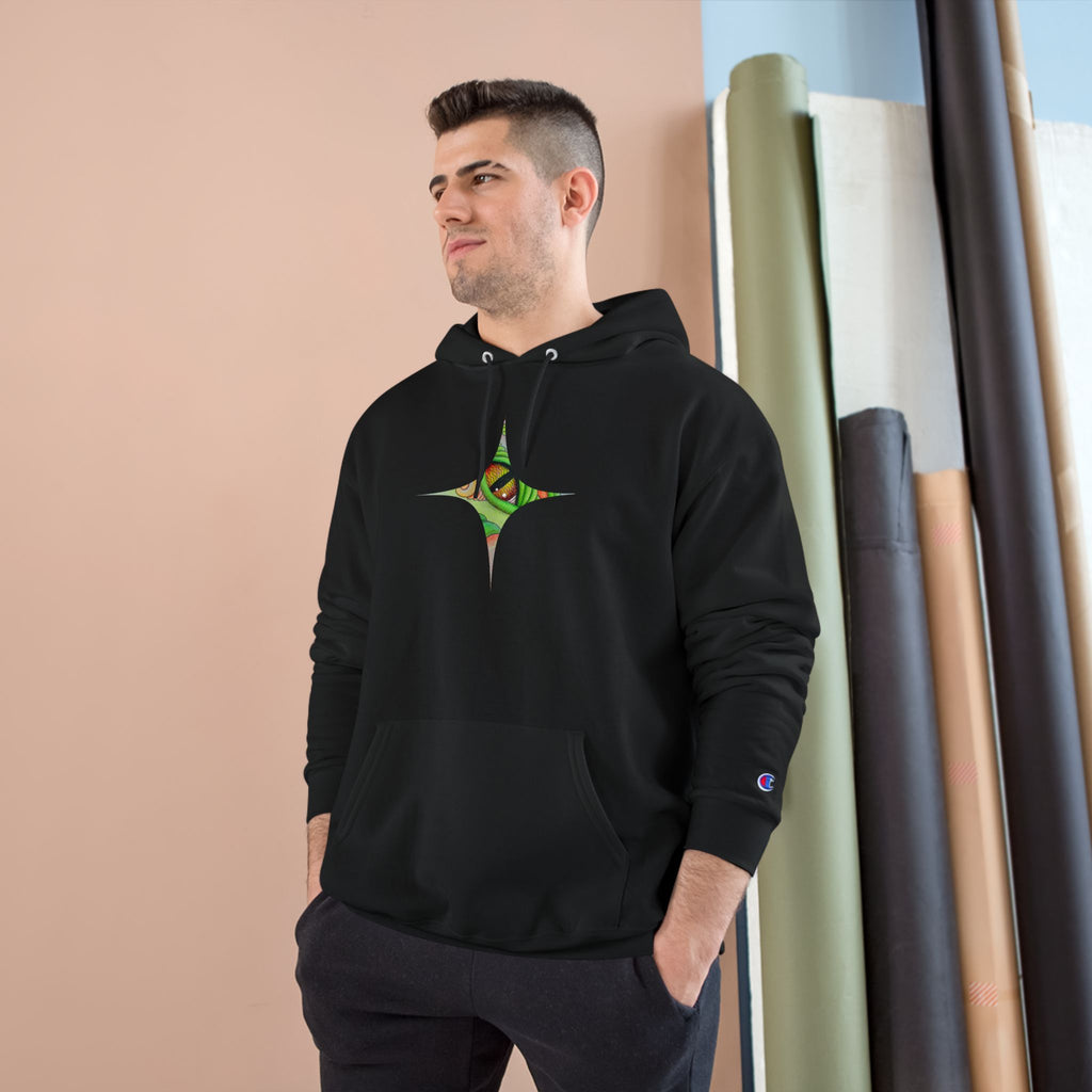 Hoodie — Psychedelic Green Eye Triangle Champion Hoodie #g86478