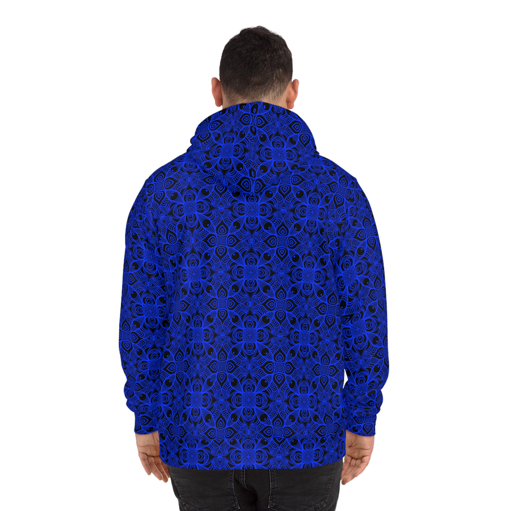Blue Kaleidoscope Pattern Hoodie – All-Over Print Fashion Hoodie #h1144007