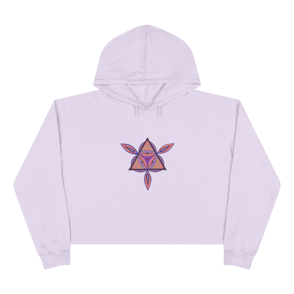 Boho Heart Mandala Crop Hoodie — Psychedelic Floral Tribal Graphic  #chpf3