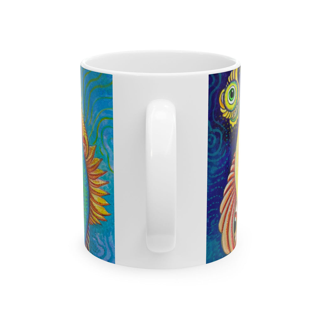 Colorful Abstract Octopus Mug | Vibrant Swirl Sea Life Ceramic Mug