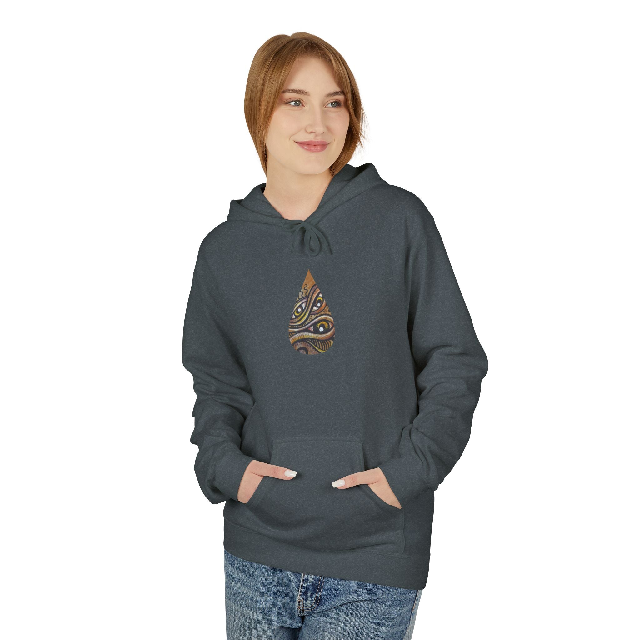 Leaf Pattern Hoodie — Boho Tribal Feather Design Pullover #f8635678