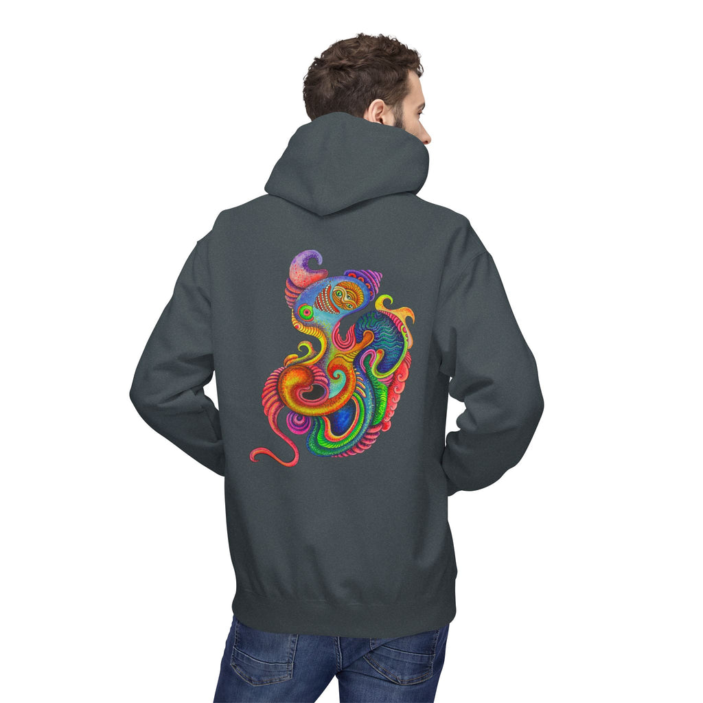 Psychedelic Abstract Snake Hoodie — Colorful Surreal Art Pullover #ggd76467