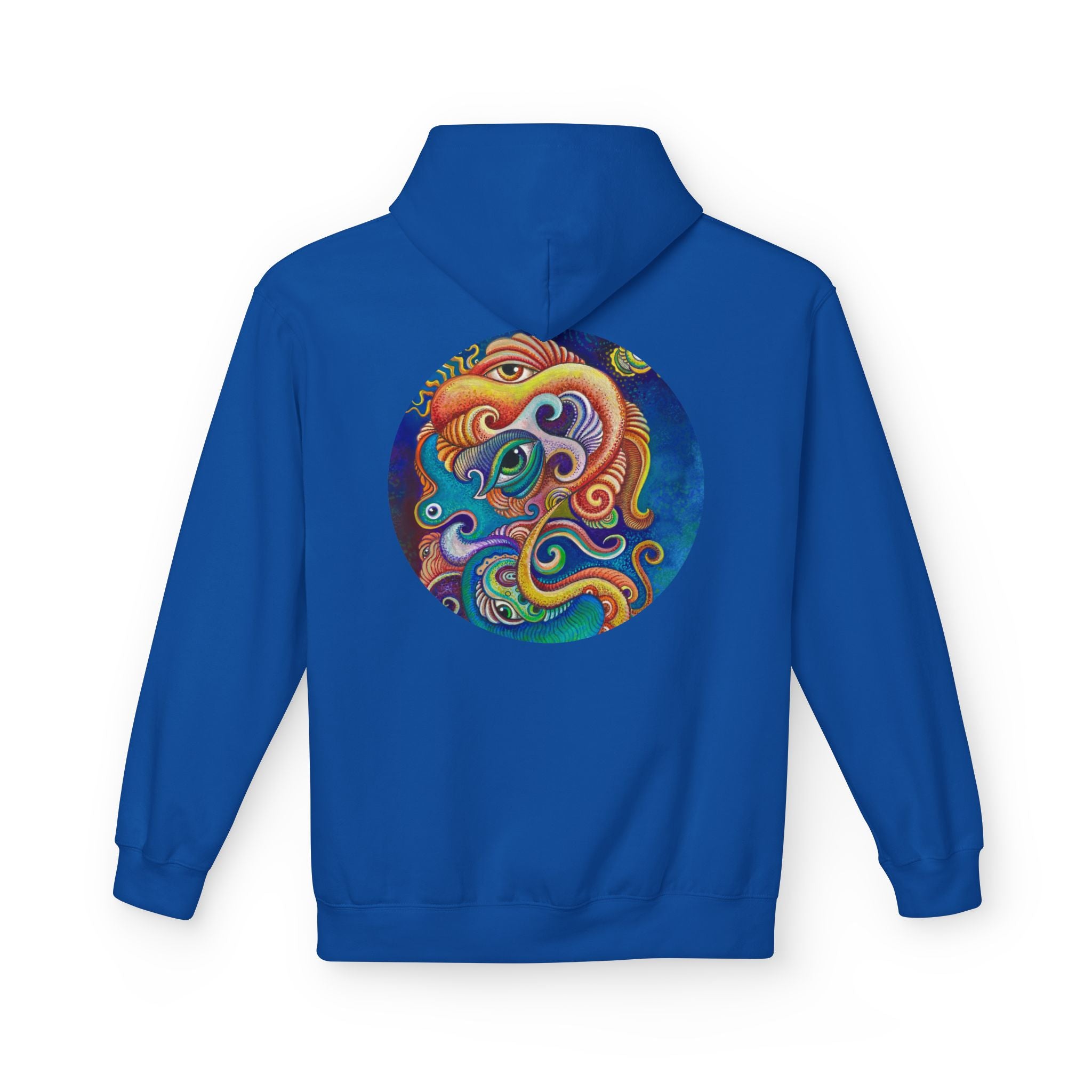Abstract Psychedelic Face Hoodie | Colorful Surreal Keyhole Art