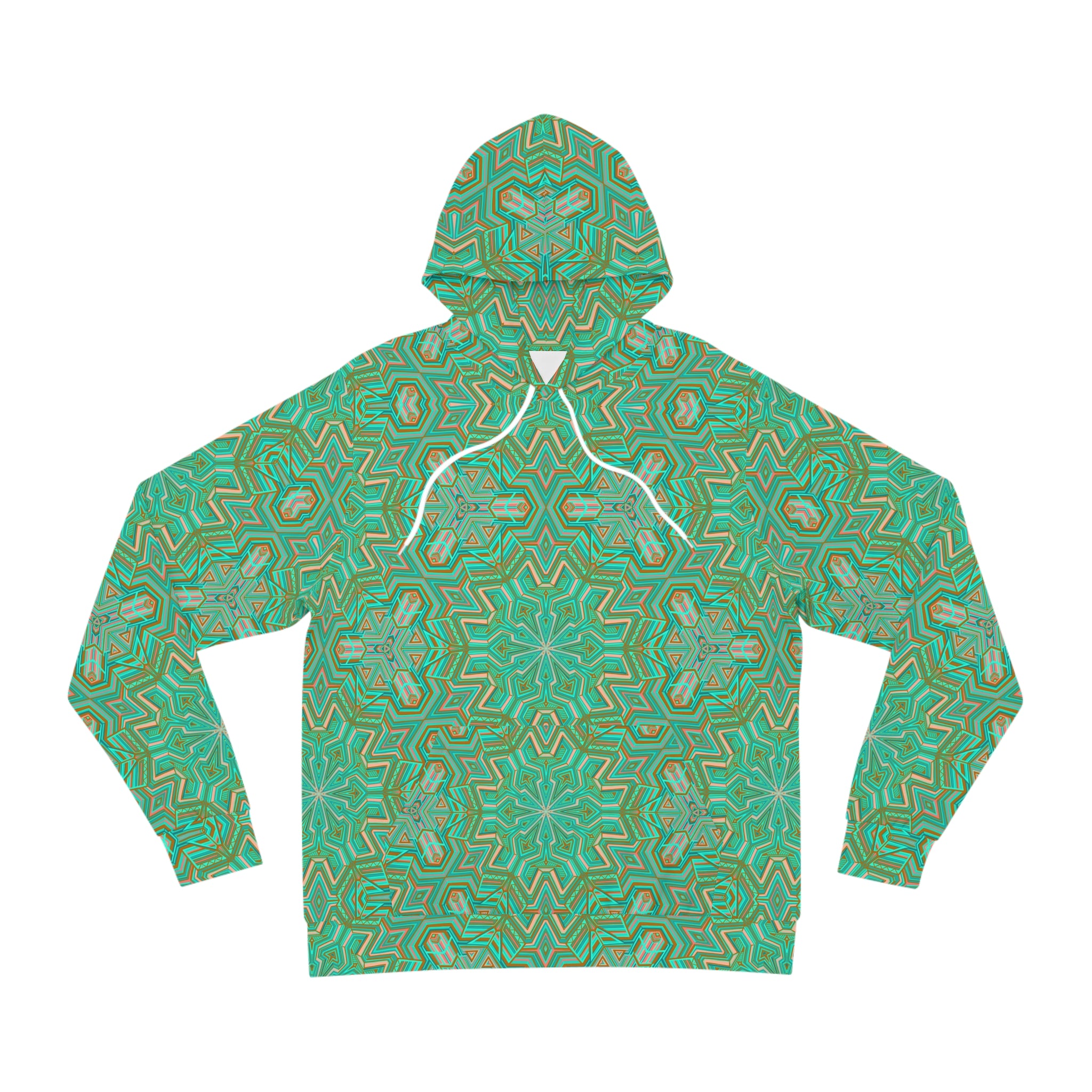 Green Mandala All-Over Print Hoodie — Boho Kaleidoscope Streetwear #h9757