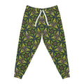 Green Kaleidoscope Athletic Joggers — All-Over Print Patterned Sweatpants #ja789