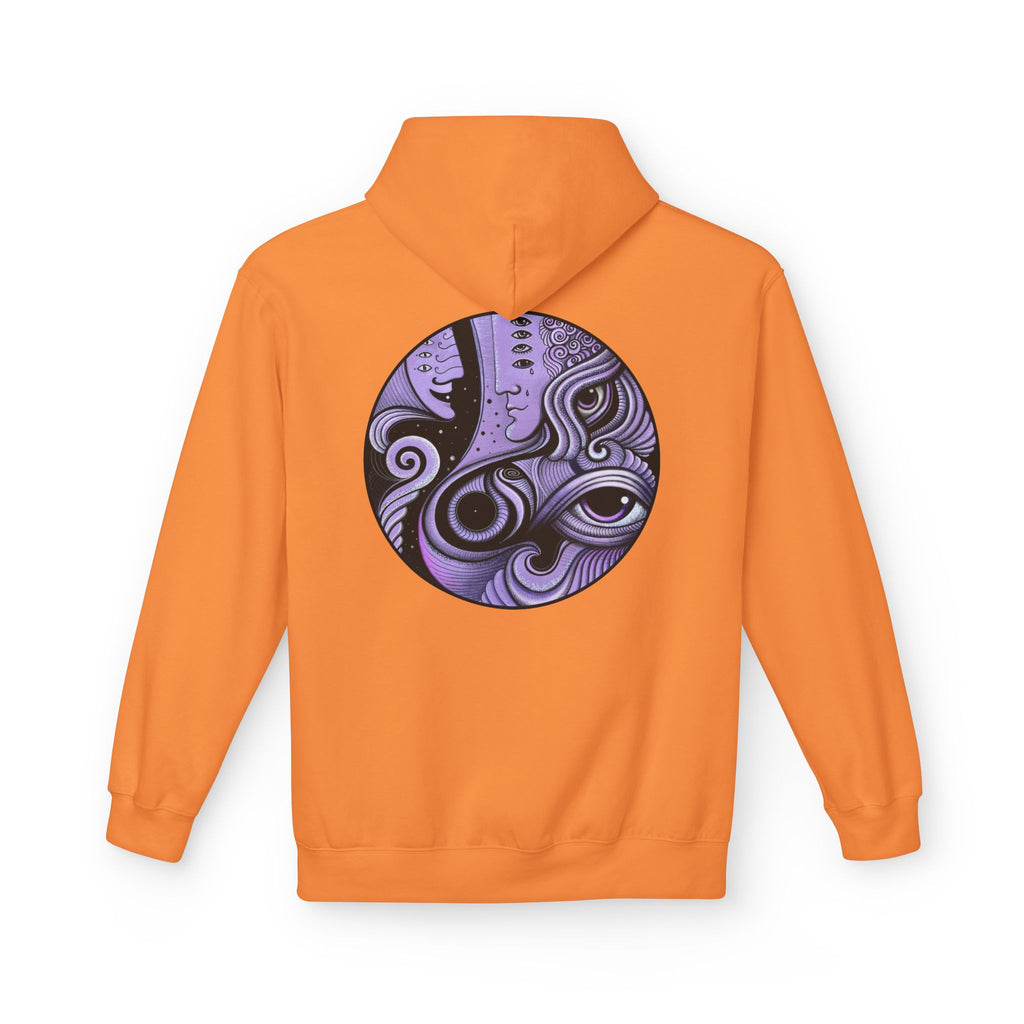 Purple Psychedelic Guitar Art Hoodie | Keyhole Front, Circular Back Design